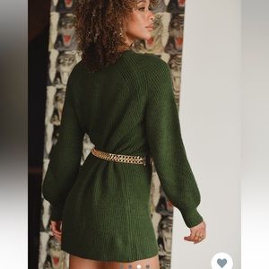 12th Tribe Emerald Green Sweater Dress